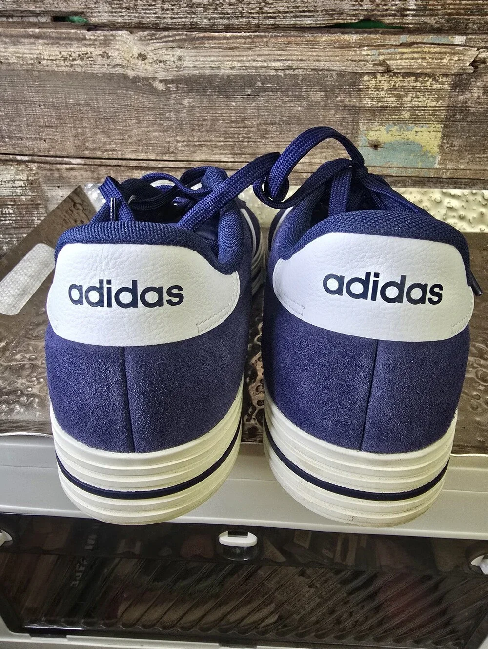 Adidas Navy Blue Suede White Stripe Men’s Sneakers Size 11.5